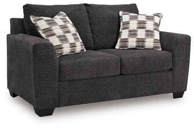 Loreo Loveseat - Black Stationary Loveseat modern furniture Contempo Furniture