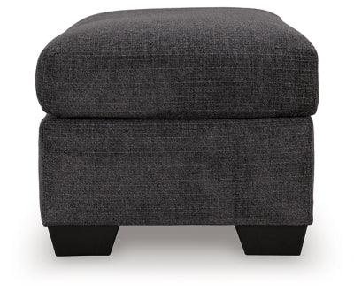 Loreo Ottoman - Black Upholstered Ottoman modern furniture Contempo Furniture