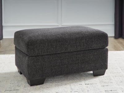 Loreo Ottoman - Black Upholstered Ottoman modern furniture Contempo Furniture