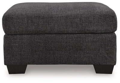 Loreo Ottoman - Black Upholstered Ottoman modern furniture Contempo Furniture