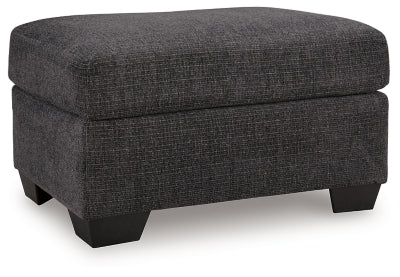 Loreo Ottoman - Black Upholstered Ottoman modern furniture Contempo Furniture