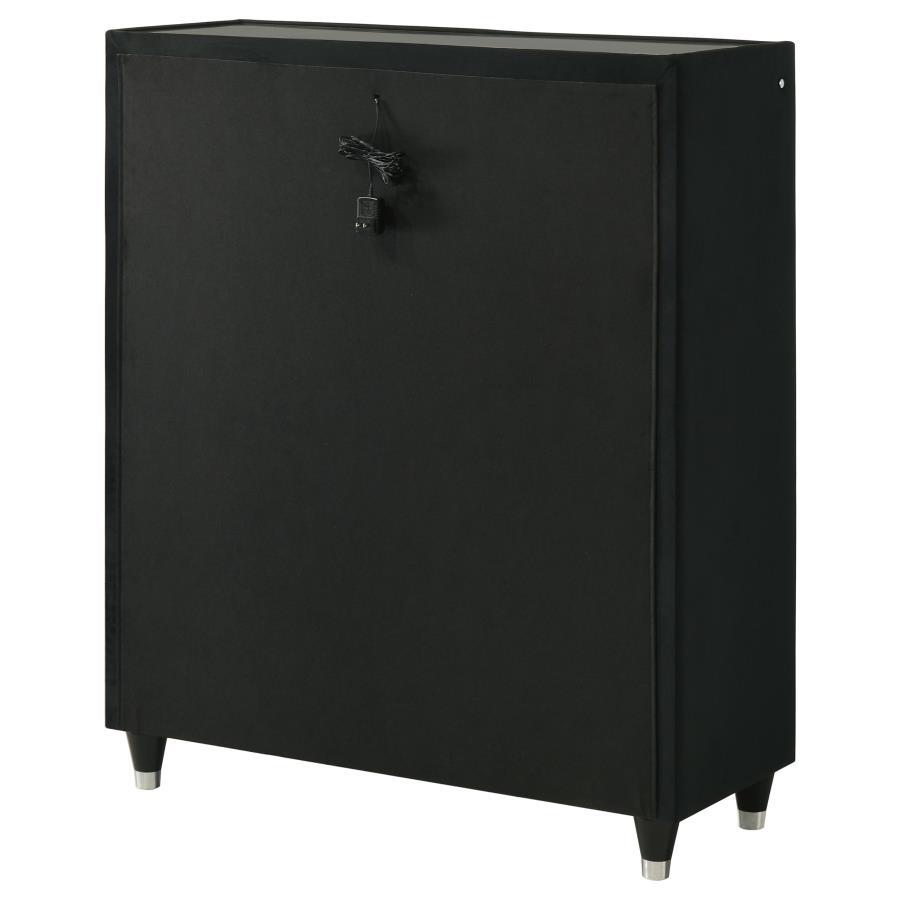 Lorient - 5 - Drawer LED Chest of Drawers - Black Accent Chest modern furniture Contempo Furniture