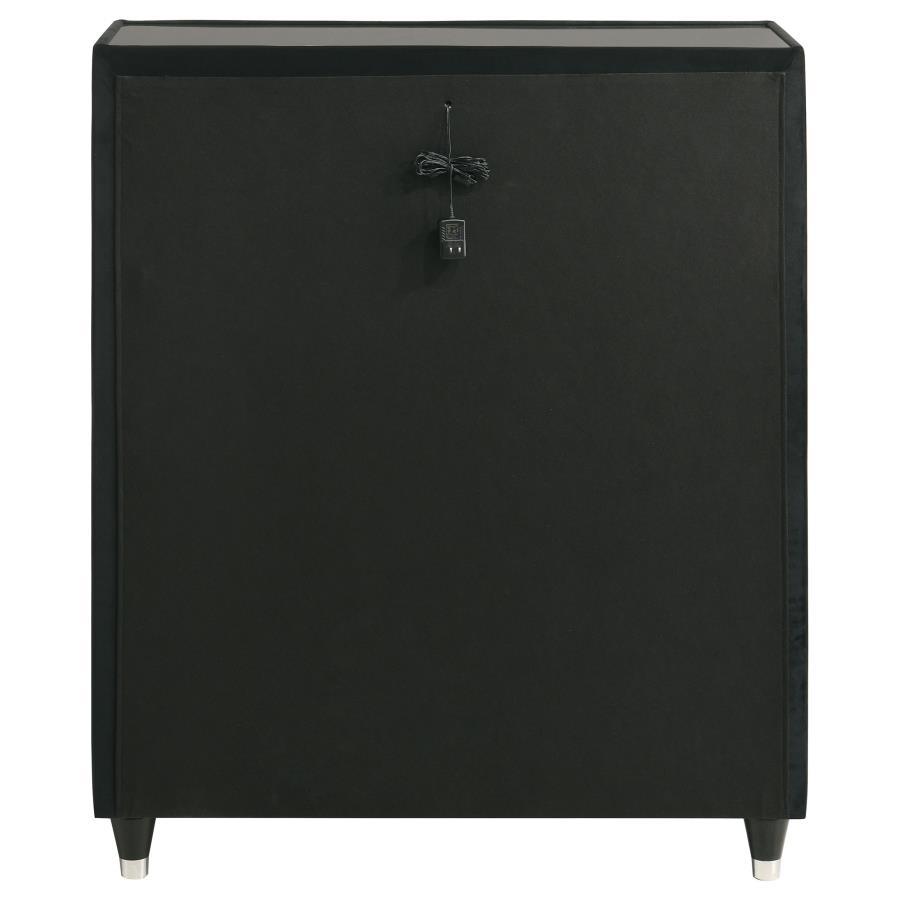 Lorient - 5 - Drawer LED Chest of Drawers - Black Accent Chest modern furniture Contempo Furniture