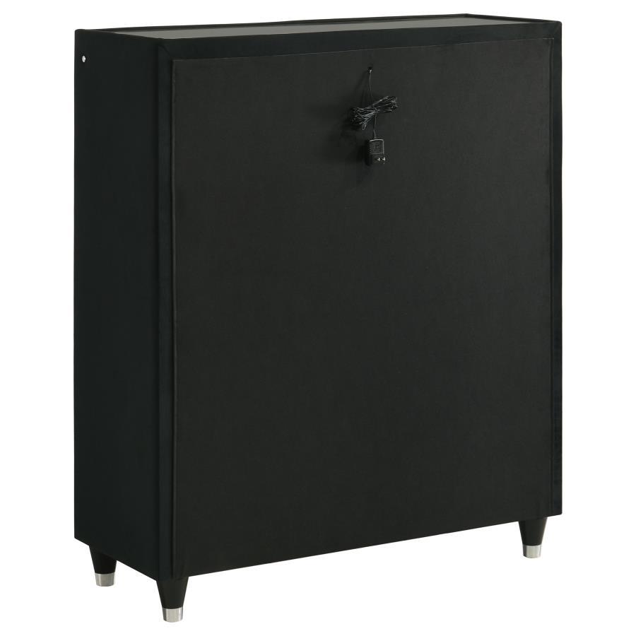 Lorient - 5 - Drawer LED Chest of Drawers - Black Accent Chest modern furniture Contempo Furniture