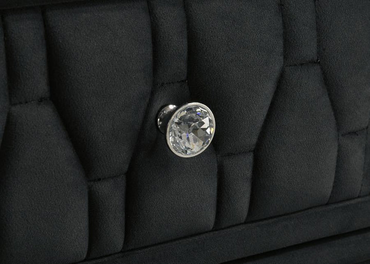 Lorient - 5 - Drawer LED Chest of Drawers - Black Accent Chest modern furniture Contempo Furniture