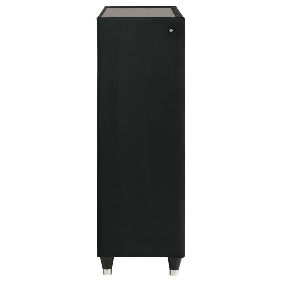 Lorient - 5 - Drawer LED Chest of Drawers - Black Accent Chest modern furniture Contempo Furniture