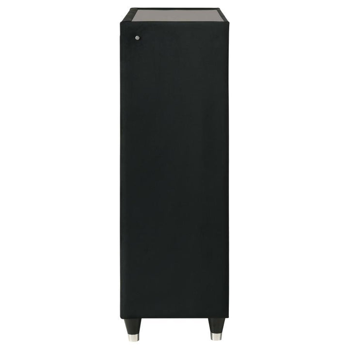 Lorient - 5 - Drawer LED Chest of Drawers - Black Accent Chest modern furniture Contempo Furniture
