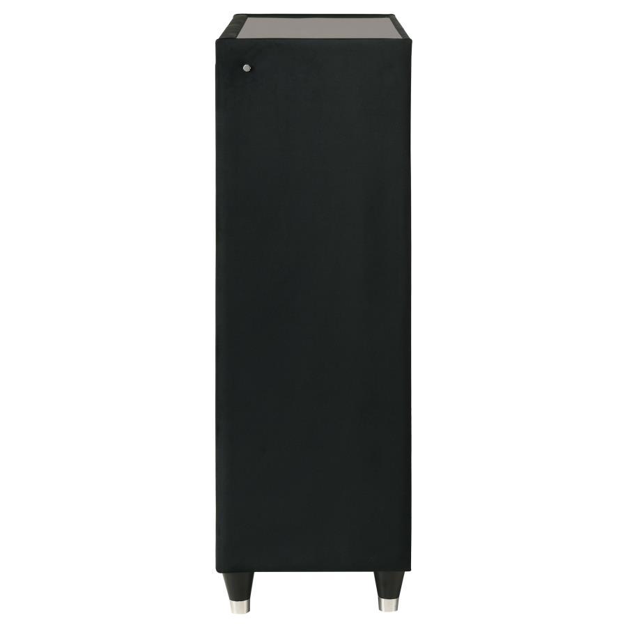 Lorient - 5 - Drawer LED Chest of Drawers - Black Accent Chest modern furniture Contempo Furniture