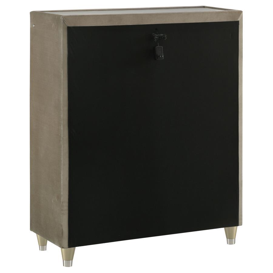 Lorient - 5 - Drawer LED Chest Of Drawers - Ivory And Camel Accent Chest modern furniture Contempo Furniture