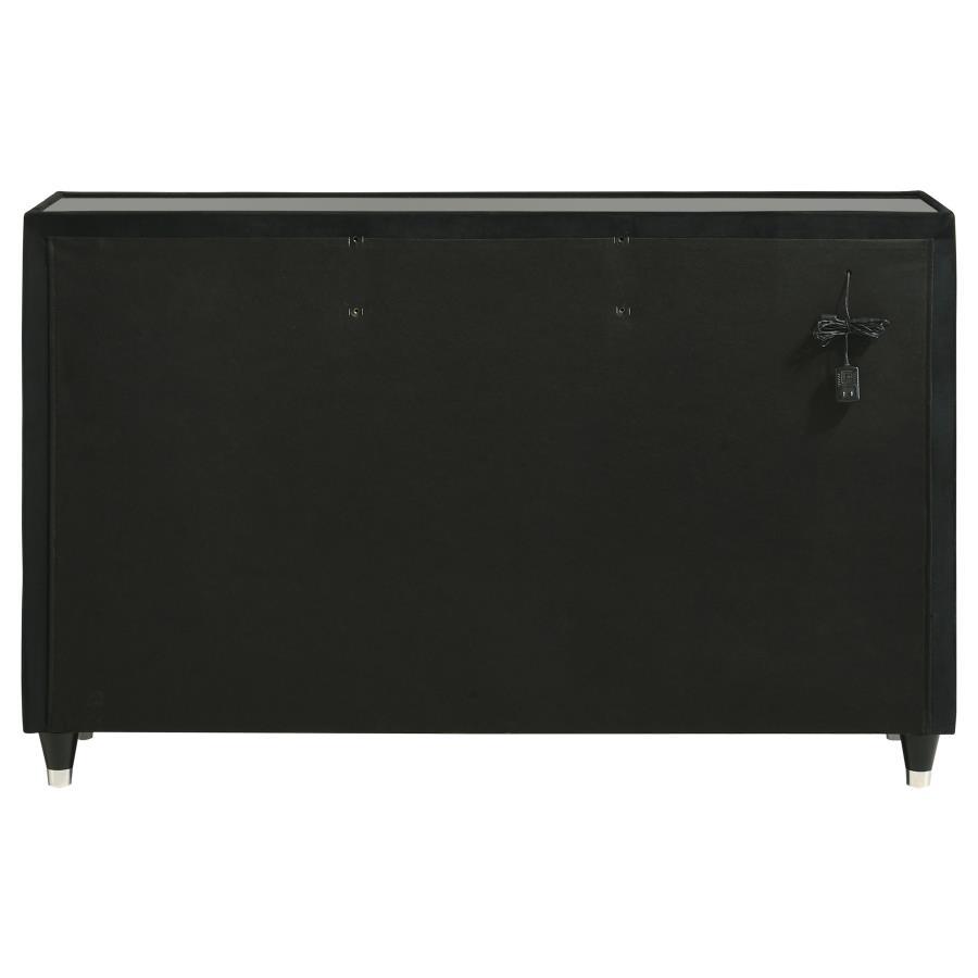 Lorient - 8 - Drawer LED Bedroom Dresser Cabinet - Black Dressers modern furniture Contempo Furniture
