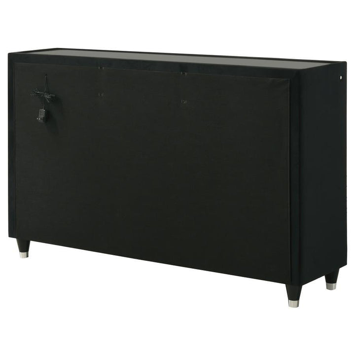 Lorient - 8 - Drawer LED Bedroom Dresser Cabinet - Black Dressers modern furniture Contempo Furniture