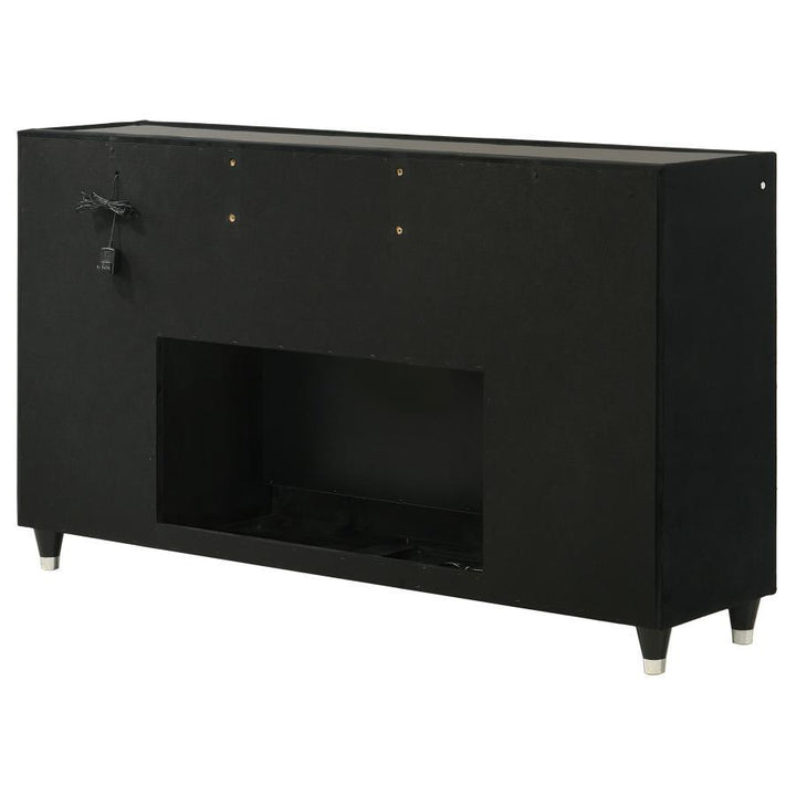 Lorient - 8 - Drawer LED Bedroom Flame Box Dresser - Black Dressers modern furniture Contempo Furniture