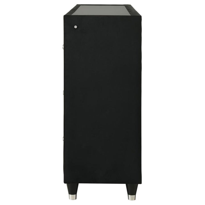Lorient - 8 - Drawer LED Bedroom Flame Box Dresser - Black Dressers modern furniture Contempo Furniture