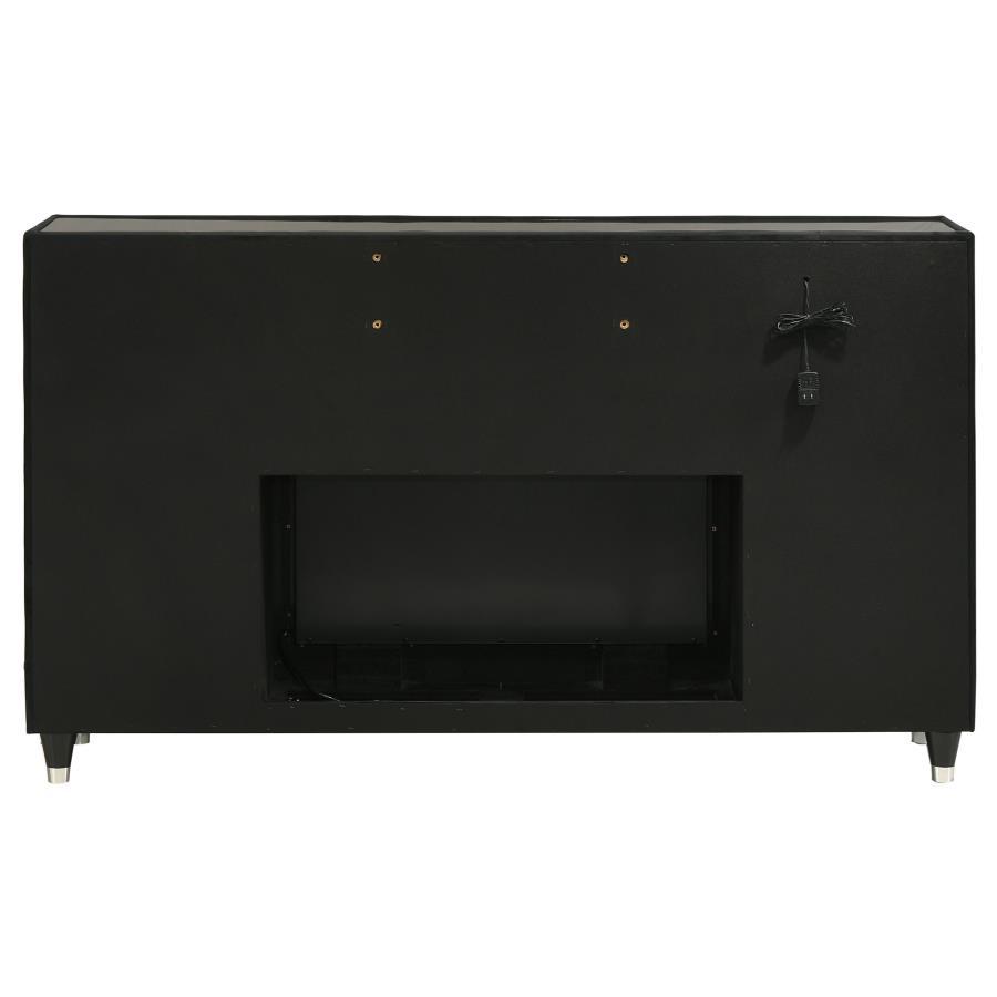 Lorient - 8 - Drawer LED Bedroom Flame Box Dresser - Black Dressers modern furniture Contempo Furniture
