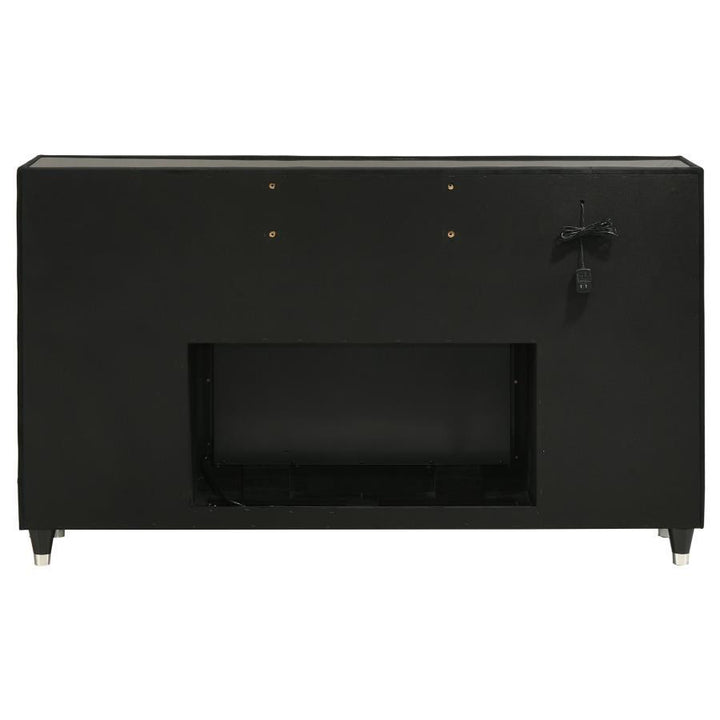 Lorient - 8 - Drawer LED Bedroom Flame Box Dresser - Black Dressers modern furniture Contempo Furniture