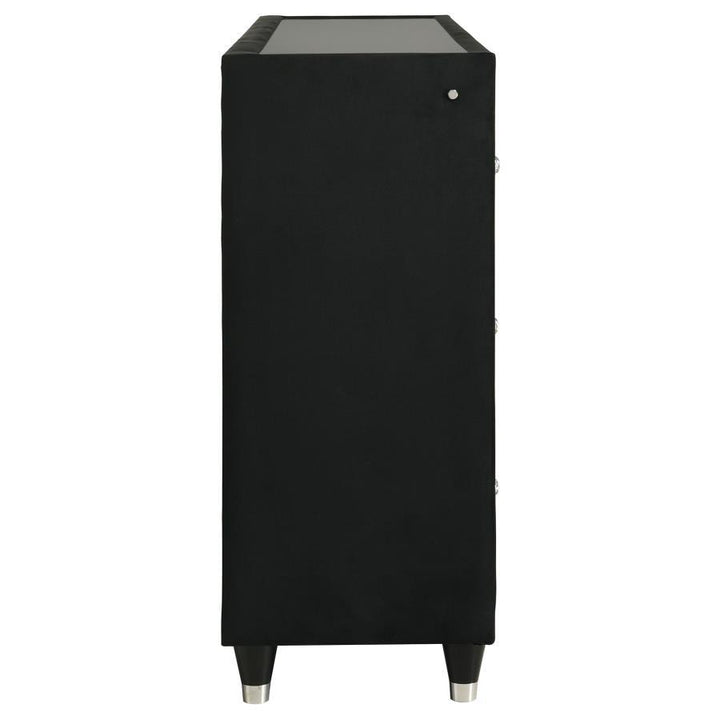 Lorient - 8 - Drawer LED Bedroom Flame Box Dresser - Black Dressers modern furniture Contempo Furniture