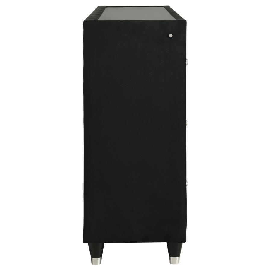 Lorient - 8 - Drawer LED Bedroom Flame Box Dresser - Black Dressers modern furniture Contempo Furniture