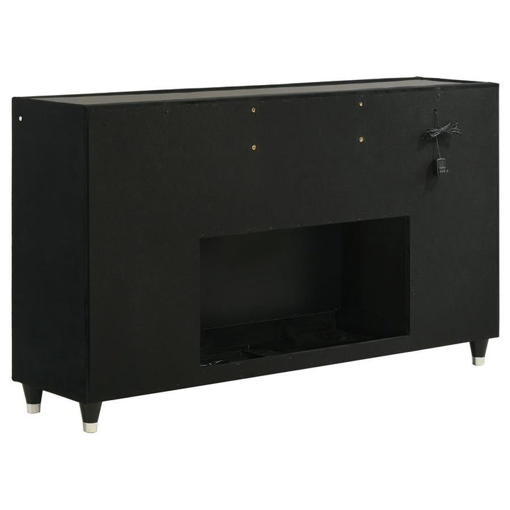 Lorient - 8 - Drawer LED Bedroom Flame Box Dresser - Black Dressers modern furniture Contempo Furniture