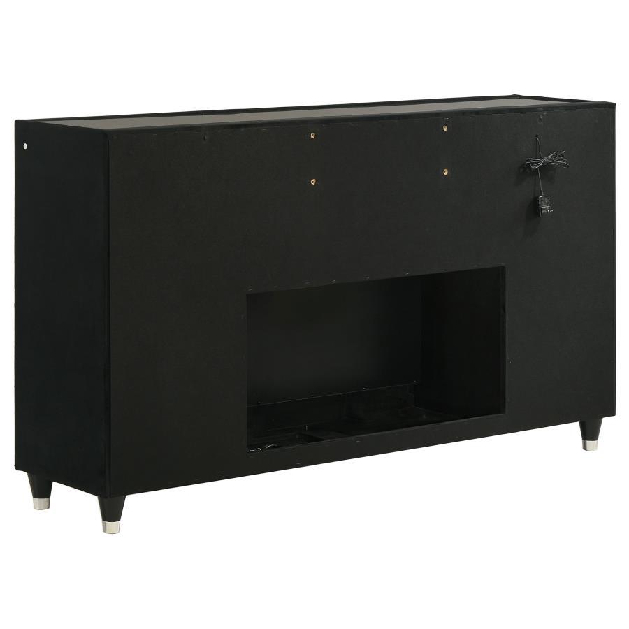 Lorient - 8 - Drawer LED Bedroom Flame Box Dresser - Black Dressers modern furniture Contempo Furniture