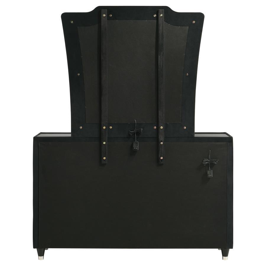 Lorient - 8 - Drawer LED Dresser With Mirror - Black Dresser & Mirror modern furniture Contempo Furniture