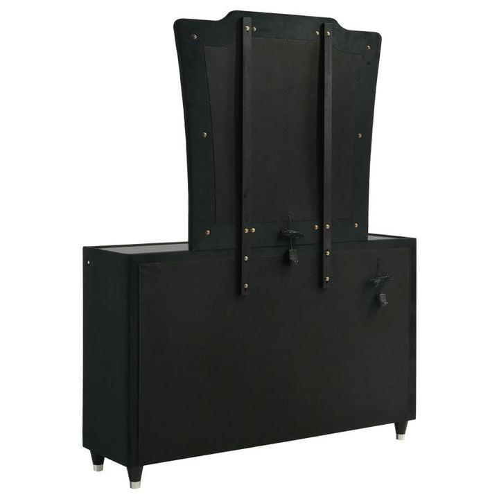 Lorient - 8 - Drawer LED Dresser With Mirror - Black Dresser &amp; Mirror modern furniture Contempo Furniture