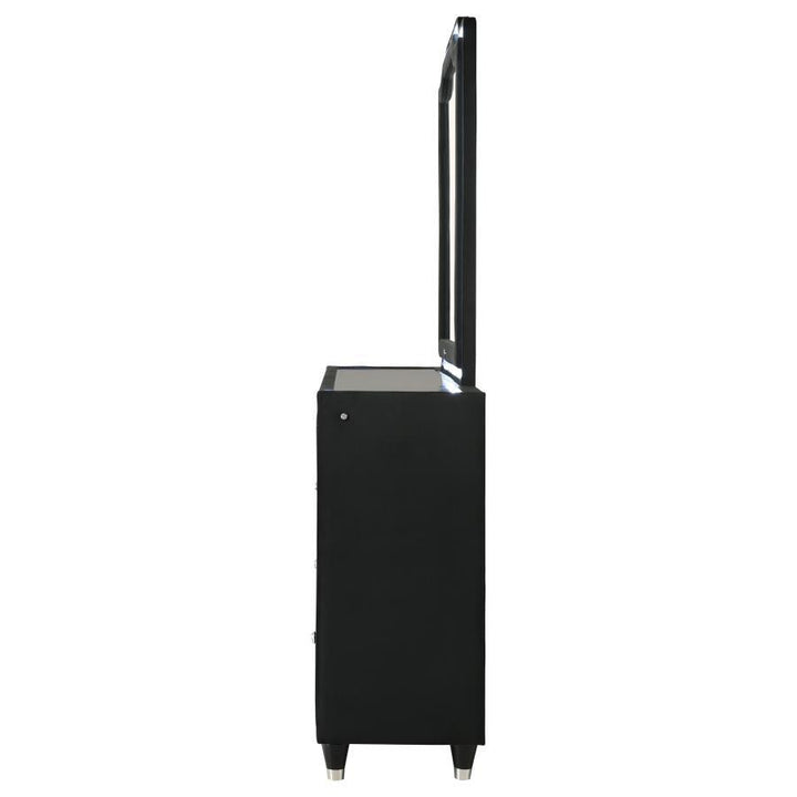 Lorient - 8 - Drawer LED Dresser With Mirror - Black Dresser &amp; Mirror modern furniture Contempo Furniture
