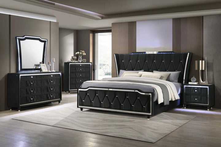 Lorient - LED Dresser Mirror - Black Mirror modern furniture Contempo Furniture
