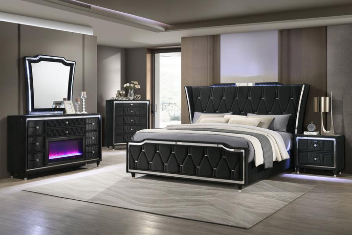 Lorient - LED Dresser Mirror - Black Mirror modern furniture Contempo Furniture
