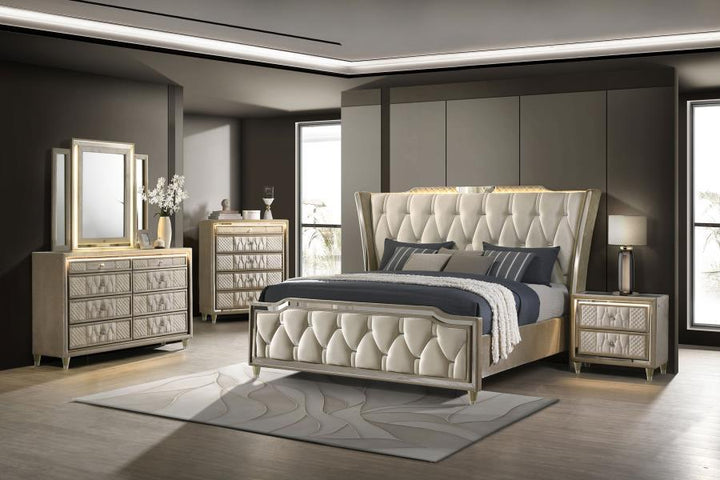 Lorient - LED Dresser Mirror - Ivory And Camel Mirror modern furniture Contempo Furniture