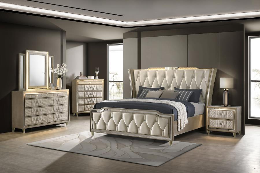 Lorient - LED Dresser Mirror - Ivory And Camel Mirror modern furniture Contempo Furniture