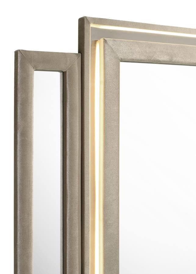 Lorient - LED Dresser Mirror - Ivory And Camel Mirror modern furniture Contempo Furniture