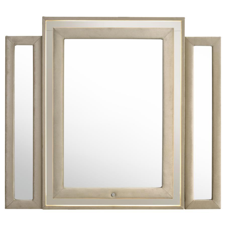 Lorient - LED Dresser Mirror - Ivory And Camel Mirror modern furniture Contempo Furniture