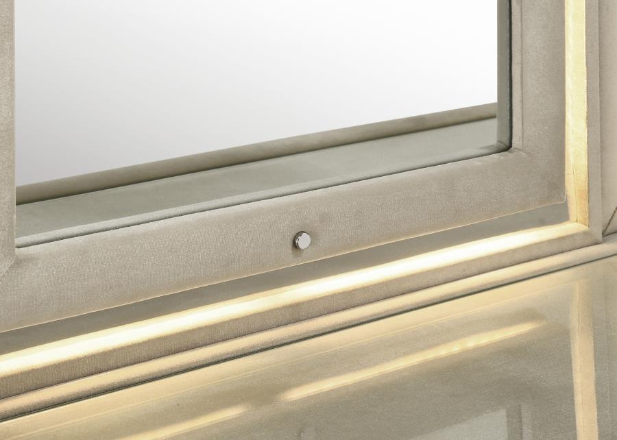 Lorient - LED Dresser Mirror - Ivory And Camel Mirror modern furniture Contempo Furniture