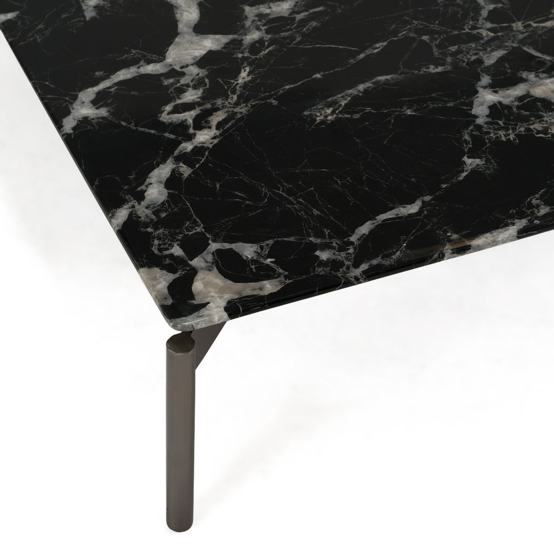 Lothal - Modern Black Faux Marble Coffee Table