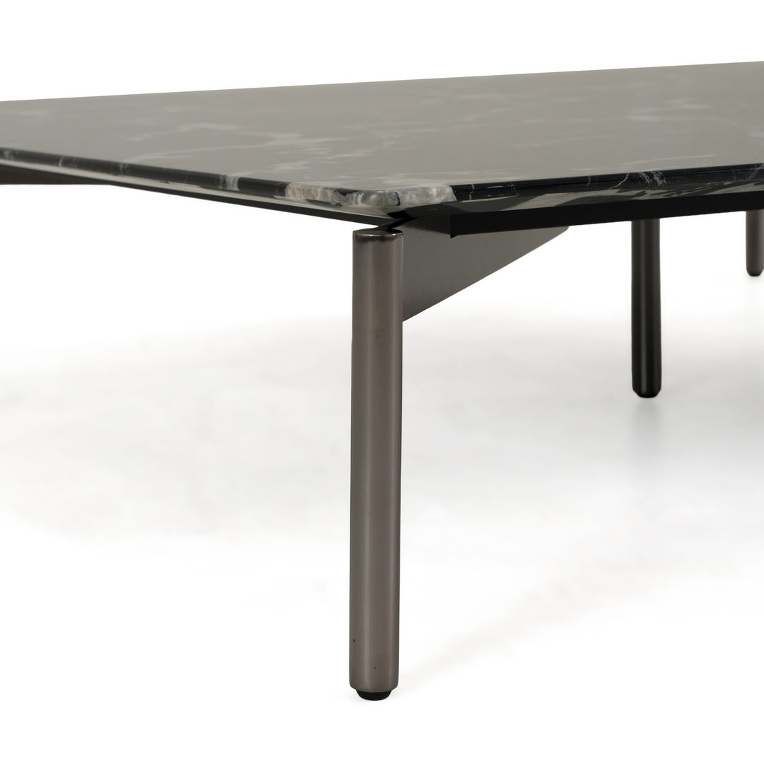 Lothal - Modern Black Faux Marble Coffee Table