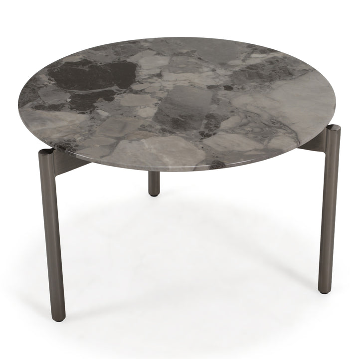 Lothal - Modern Grey Faux Marble End Table