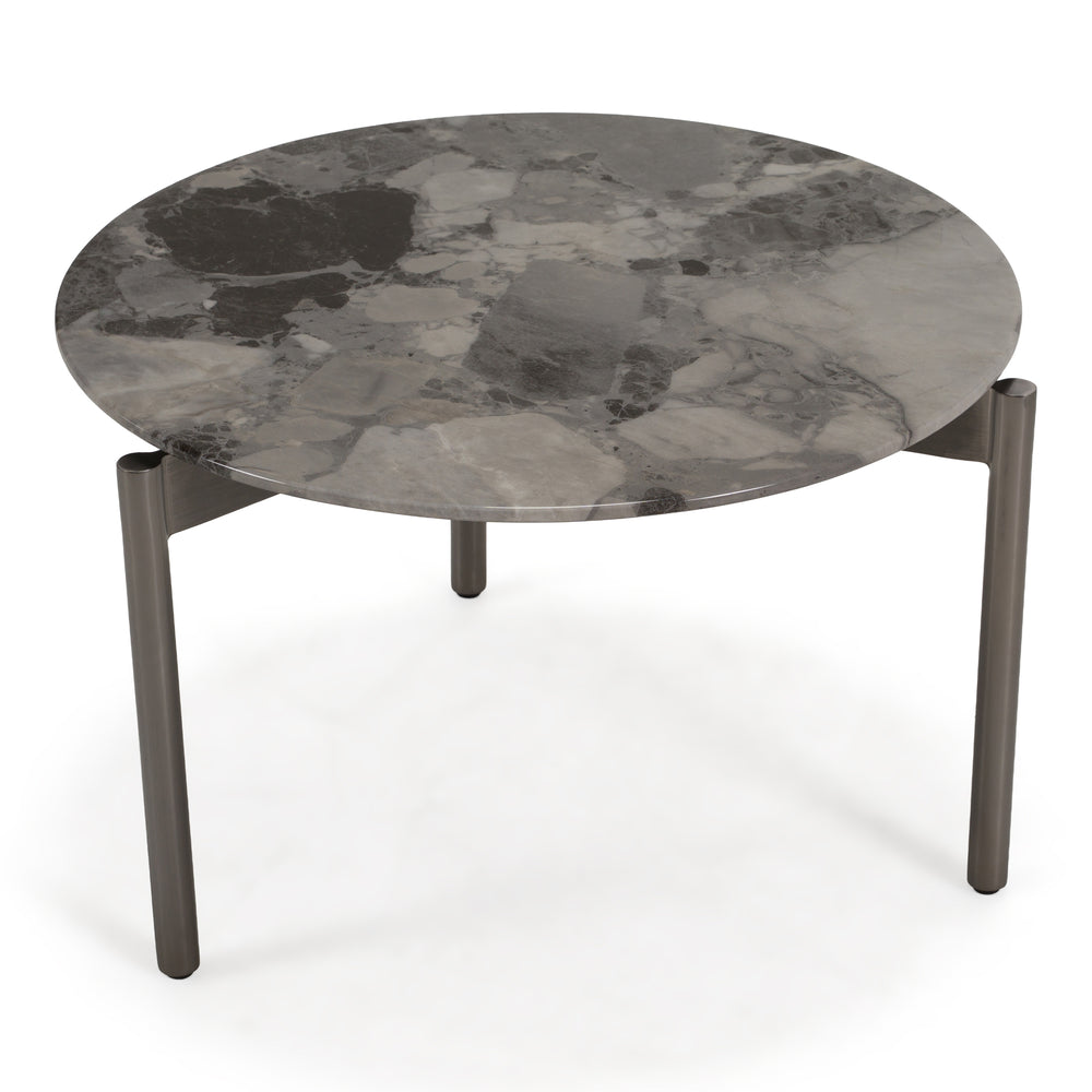 Lothal - Modern Grey Faux Marble End Table - View 2
