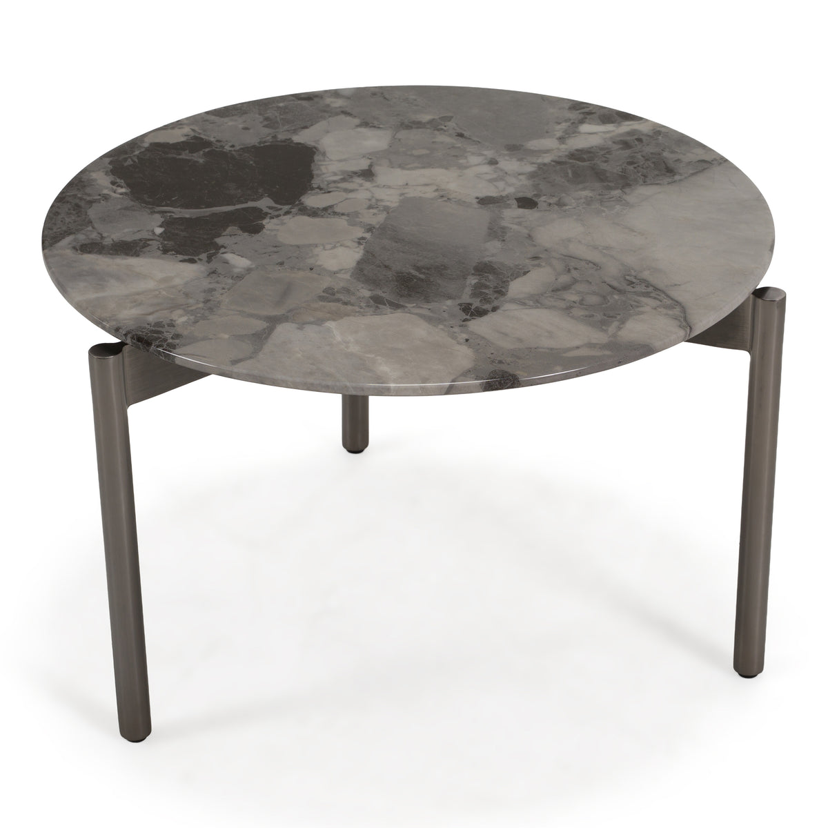 Lothal - Modern Grey Faux Marble End Table - View 2