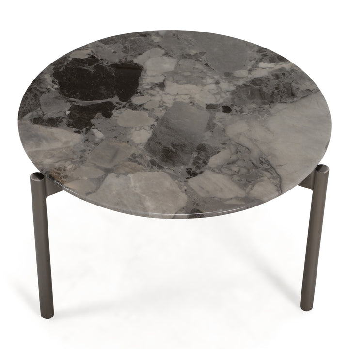 Lothal - Modern Grey Faux Marble End Table