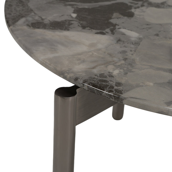 Lothal - Modern Grey Faux Marble End Table