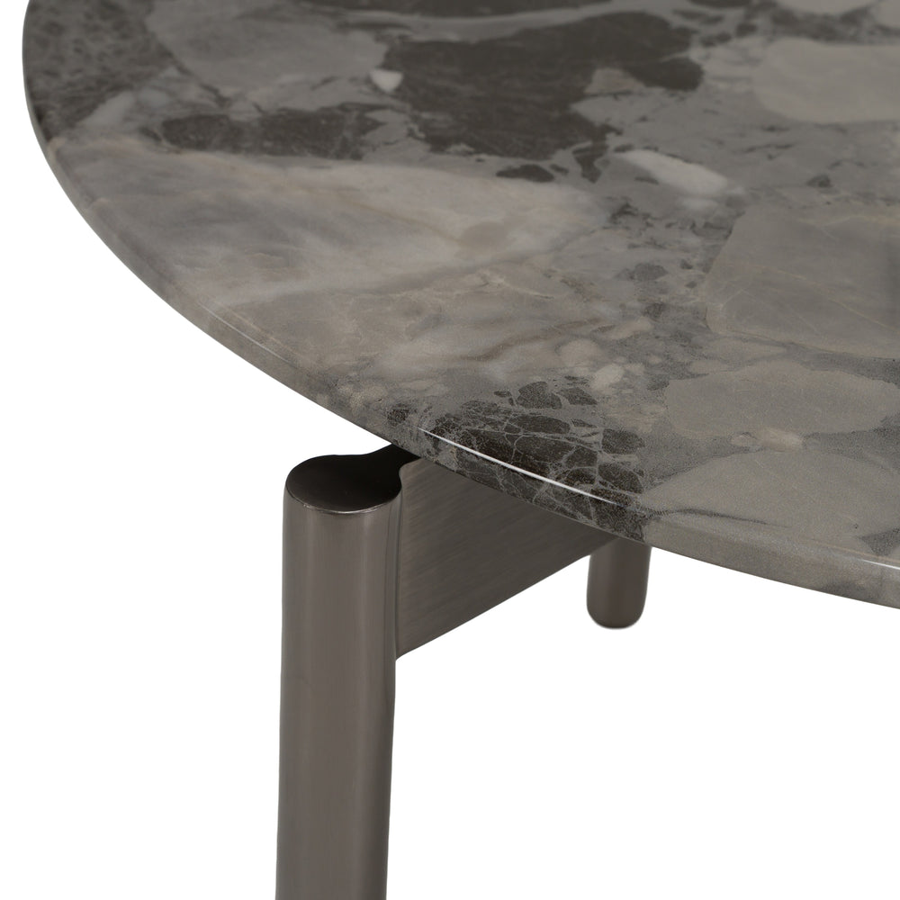 Lothal - Modern Grey Faux Marble End Table - View 4
