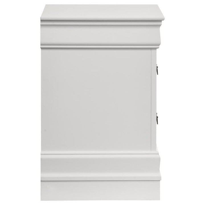 Louis Philippe - 2 - Drawer Nightstand Bedside Table - White Accent Nightstand modern furniture Contempo Furniture