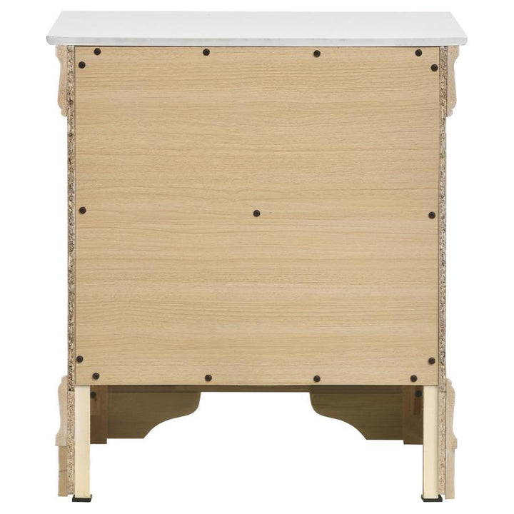 Louis Philippe - 2 - Drawer Nightstand Bedside Table - White Accent Nightstand modern furniture Contempo Furniture