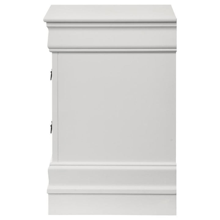 Louis Philippe - 2 - Drawer Nightstand Bedside Table - White Accent Nightstand modern furniture Contempo Furniture