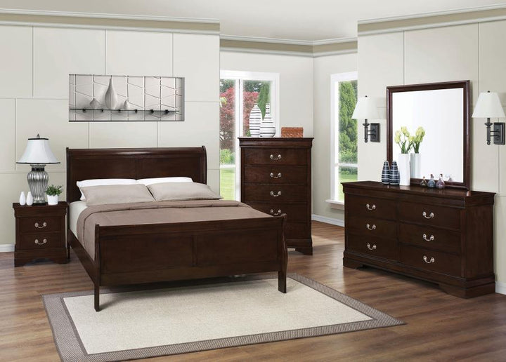 Louis Philippe - 2 - Drawer Nightstand - Cappuccino Accent Nightstand modern furniture Contempo Furniture