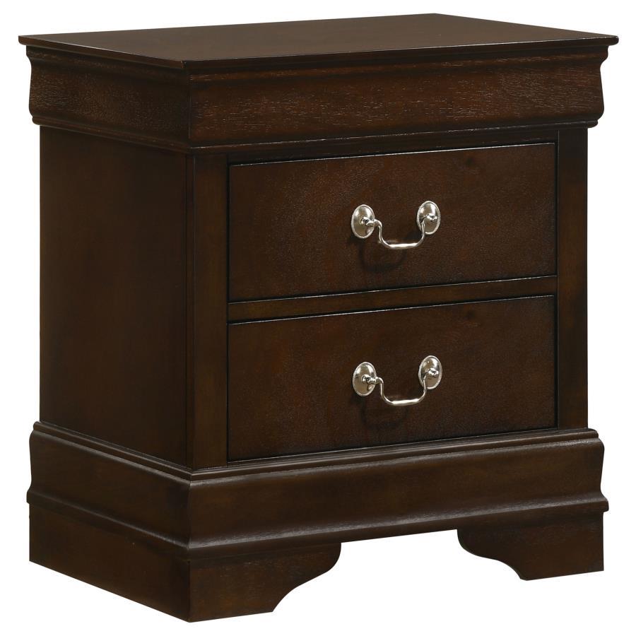 Louis Philippe - 2 - Drawer Nightstand - Cappuccino Accent Nightstand modern furniture Contempo Furniture