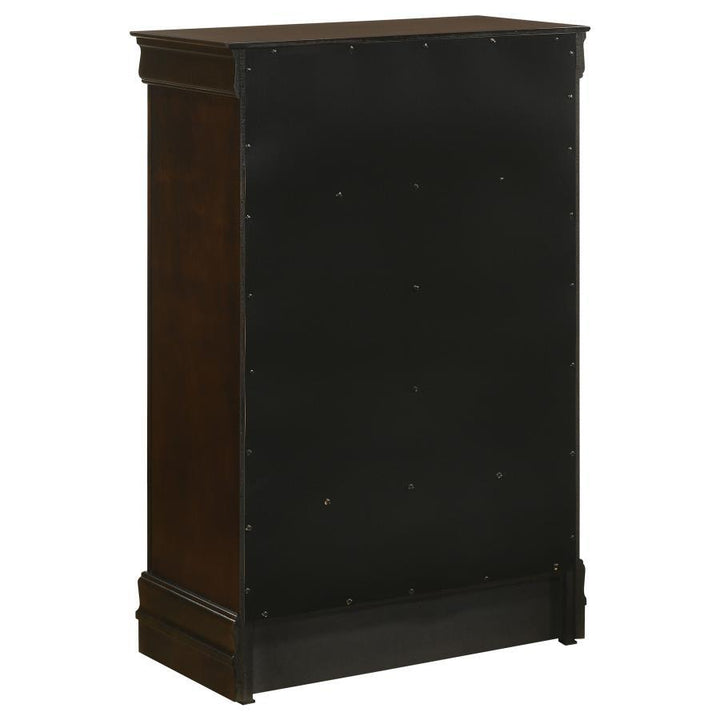 Louis Philippe - 5 - Drawer Bedroom Chest - Cappuccino Accent Chest modern furniture Contempo Furniture