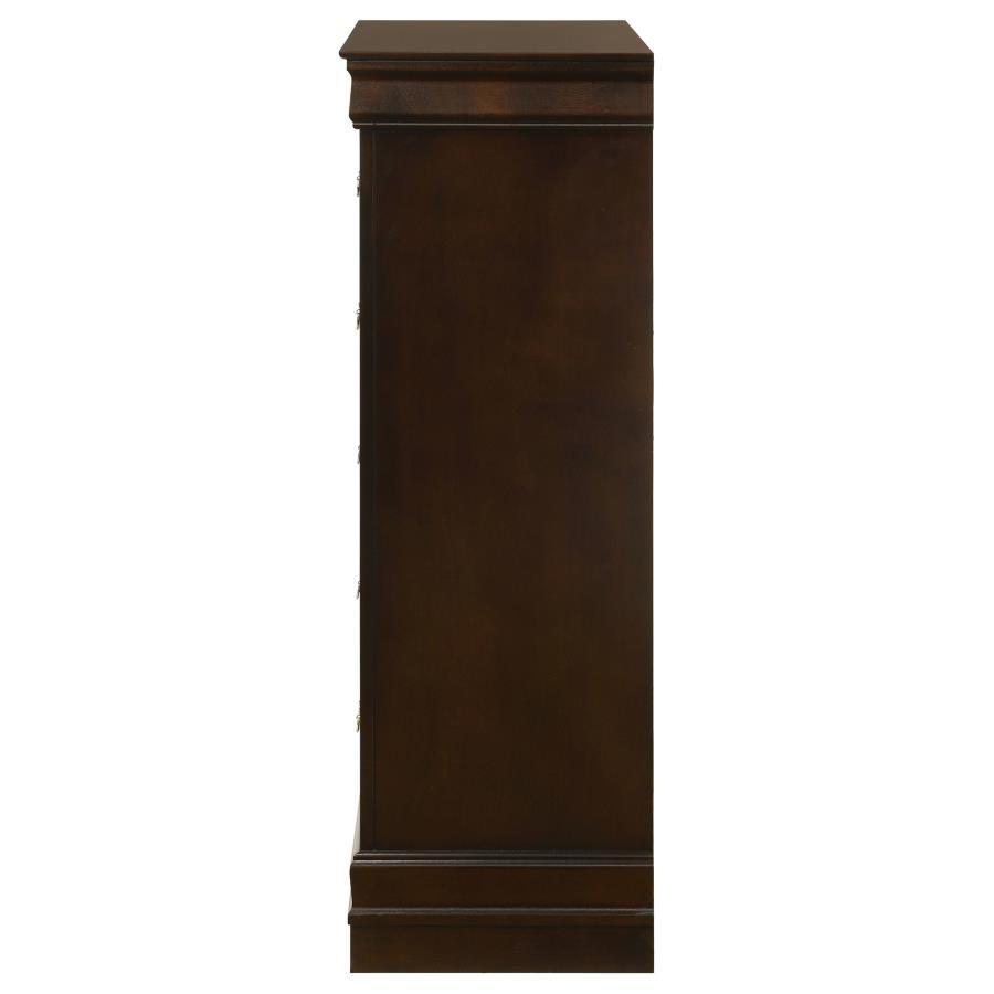 Louis Philippe - 5 - Drawer Bedroom Chest - Cappuccino Accent Chest modern furniture Contempo Furniture