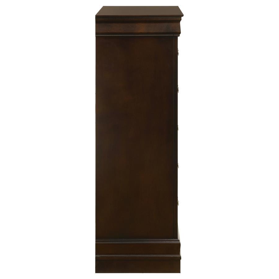 Louis Philippe - 5 - Drawer Bedroom Chest - Cappuccino Accent Chest modern furniture Contempo Furniture