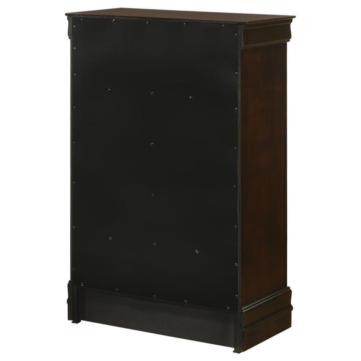 Louis Philippe - 5 - Drawer Bedroom Chest - Cappuccino Accent Chest modern furniture Contempo Furniture
